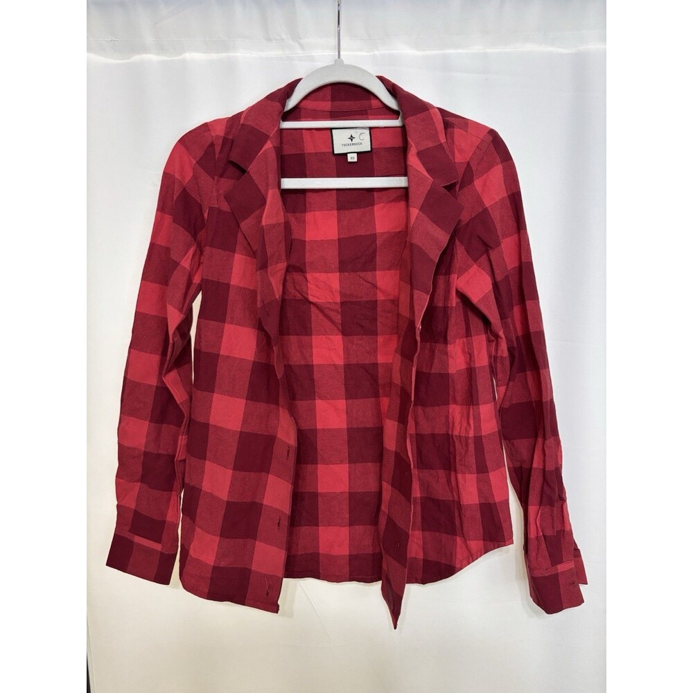 Tuckernuck Poppy Red Checkered Josie Women’s Shirt XS Career Tailored Business - Picture 2 of 11